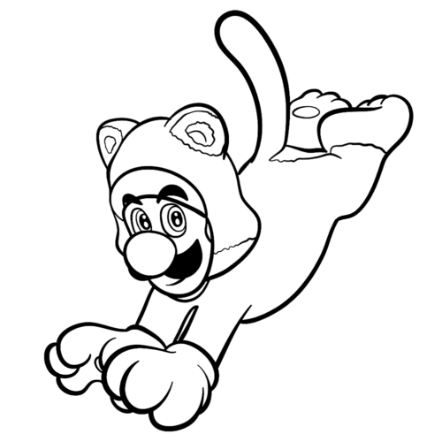 Cat luigi coloring page