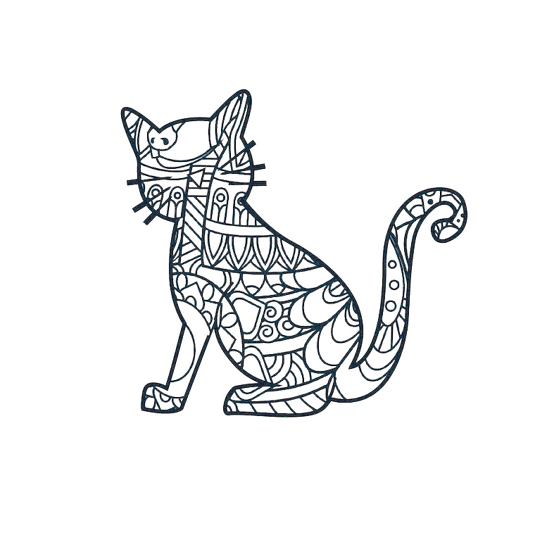 Popular cat mandala coloring page â patterned kitty to color cat coloring page cat mandala mandala coloring