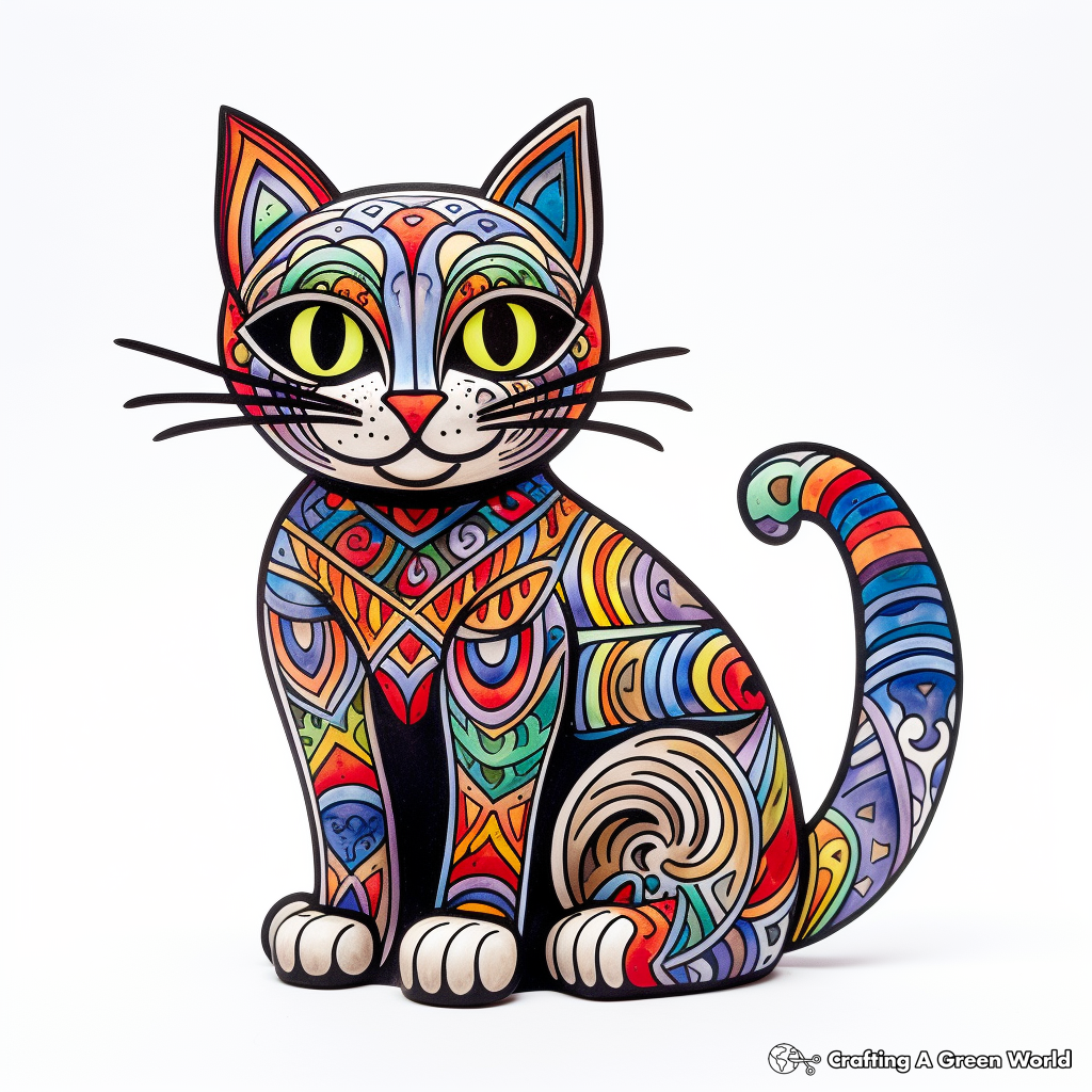 Rainbow cat coloring pages