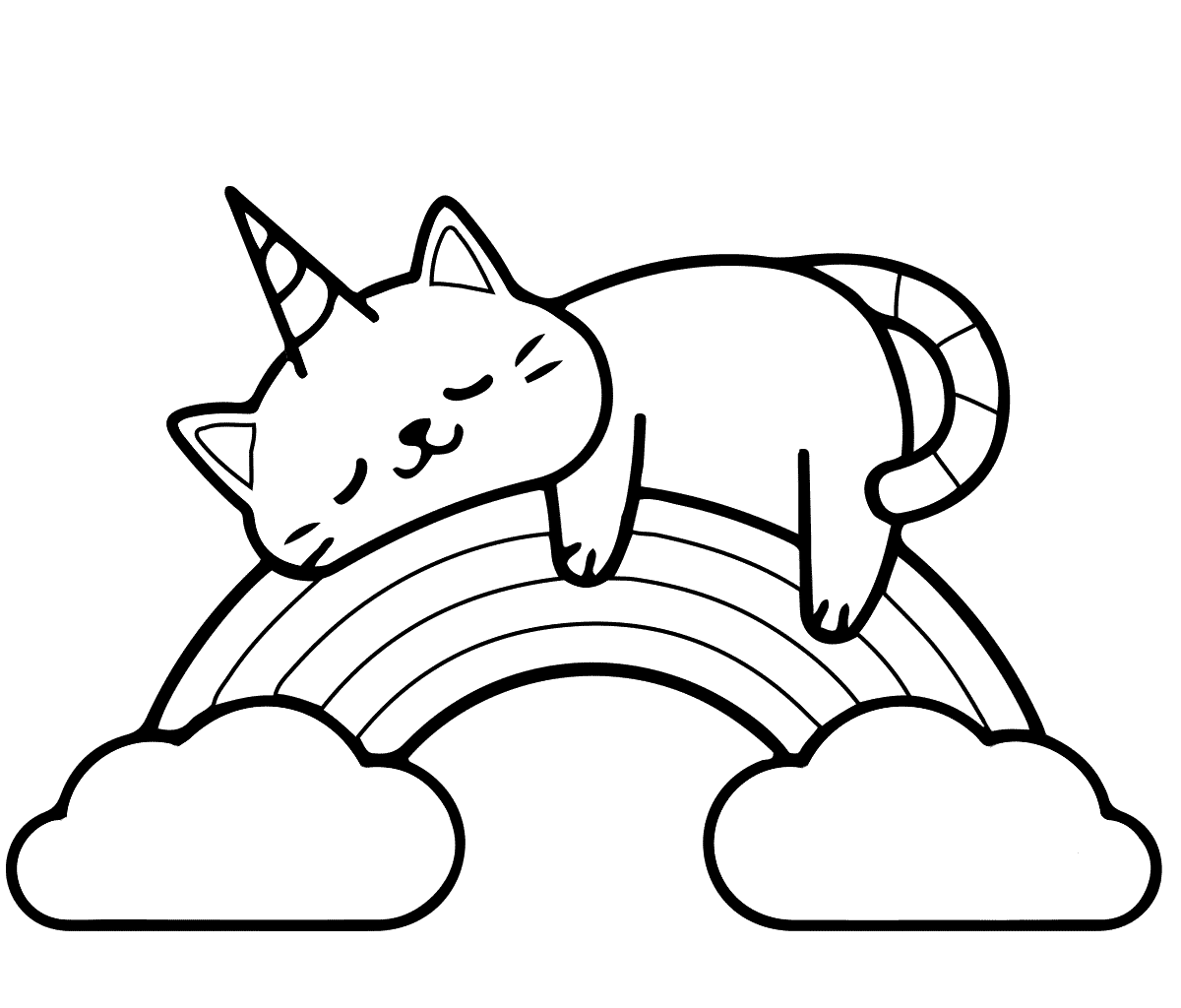 Unicorn cat coloring pages printable for free download