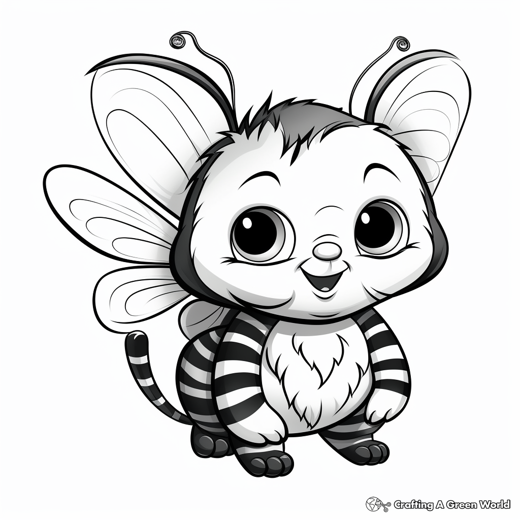 Cat bee coloring pages