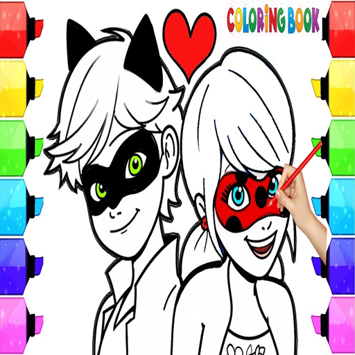 App insights coloring book miraculous ladybug and cat noir