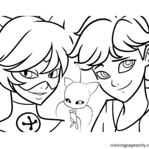 Ladybug and cat noir coloring pages printable for free download