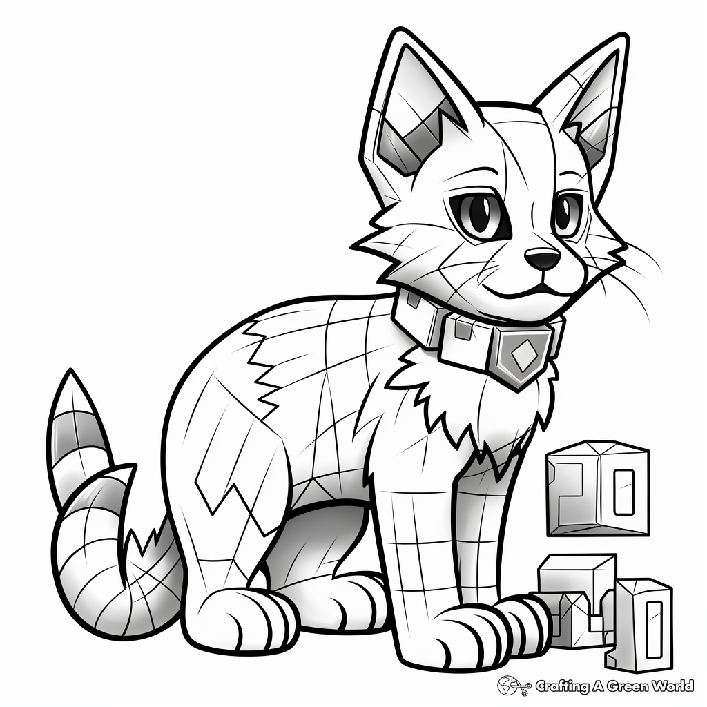 Minecraft cat coloring pages