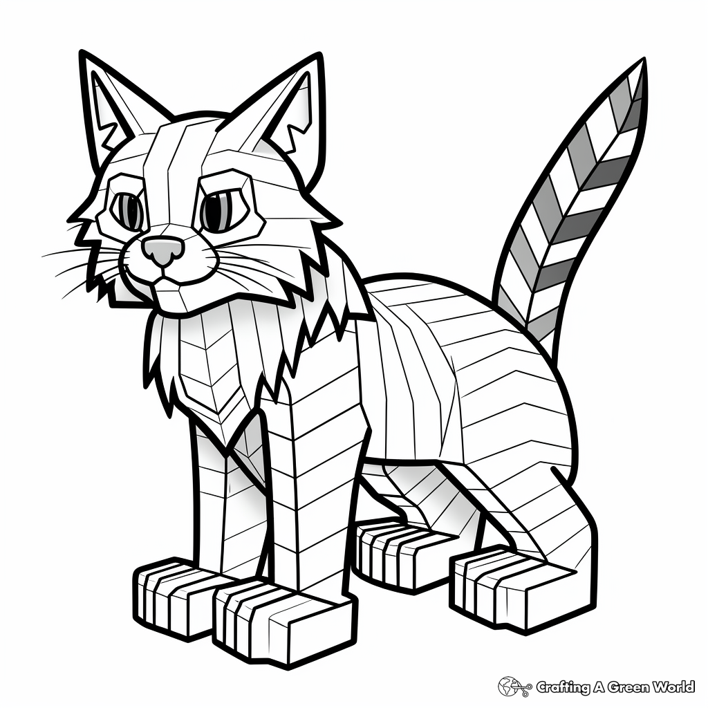 Minecraft cat coloring pages