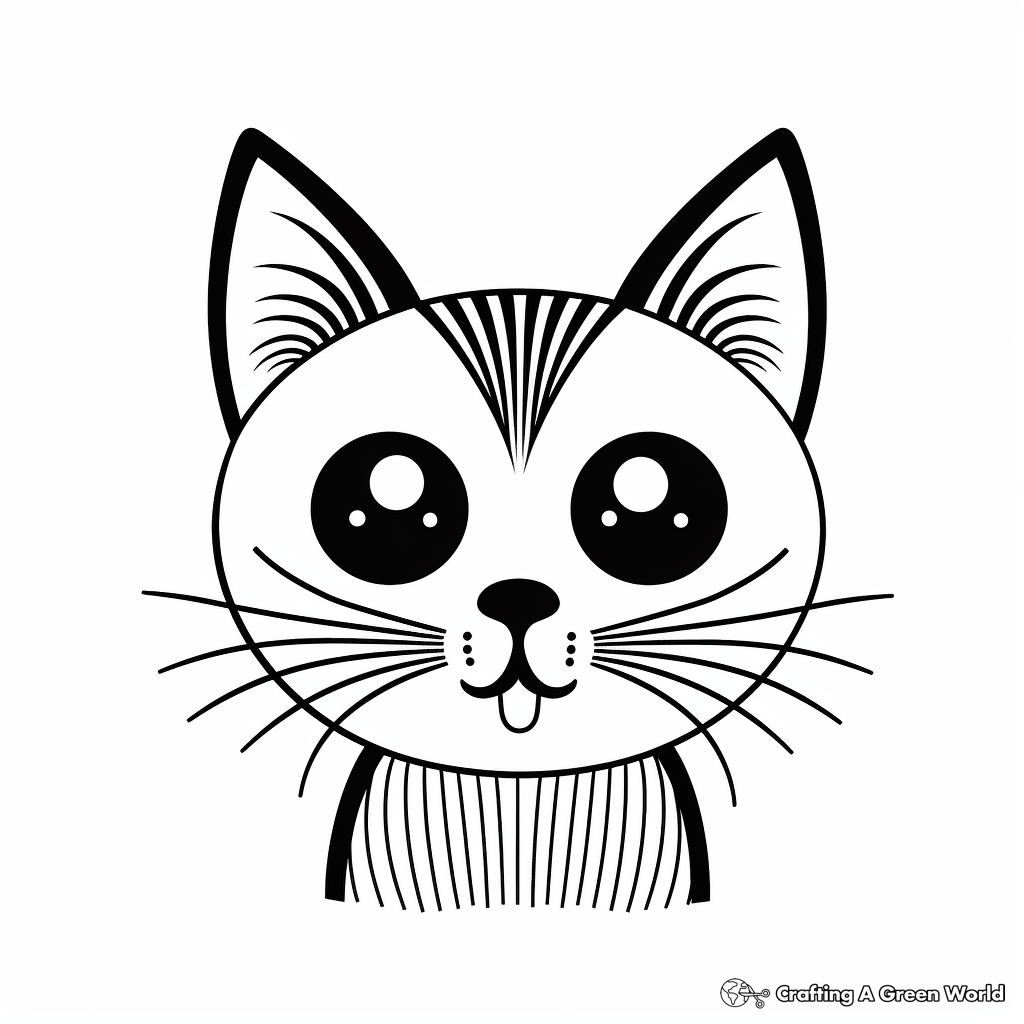 Cat face coloring pages