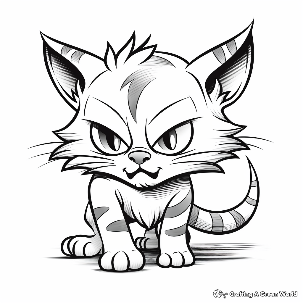 Striped cat coloring pages
