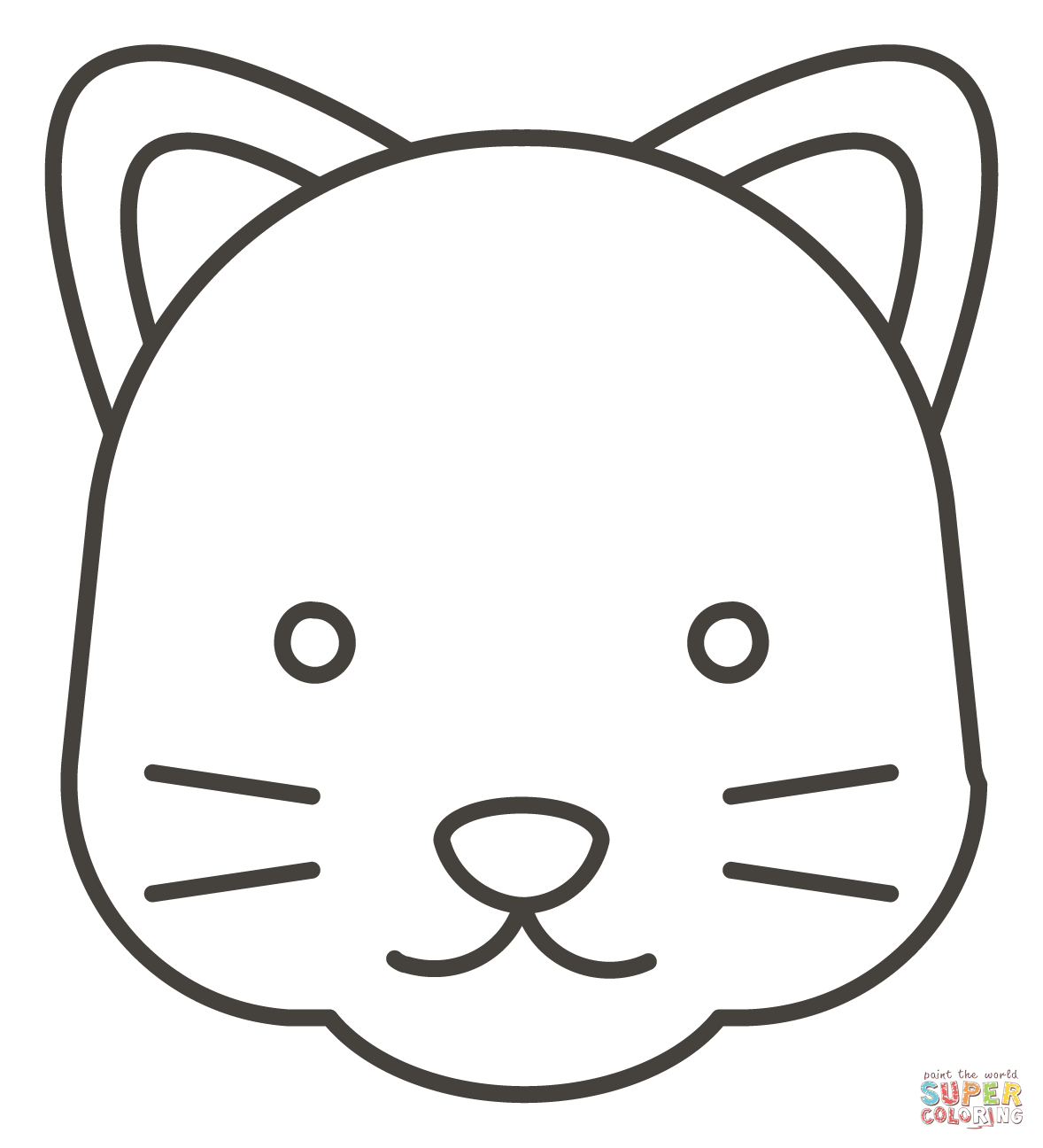 Cat face coloring page free printable coloring pages