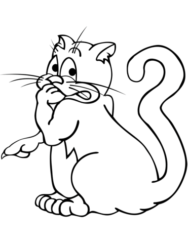 Guilty cat coloring page free printable coloring pages