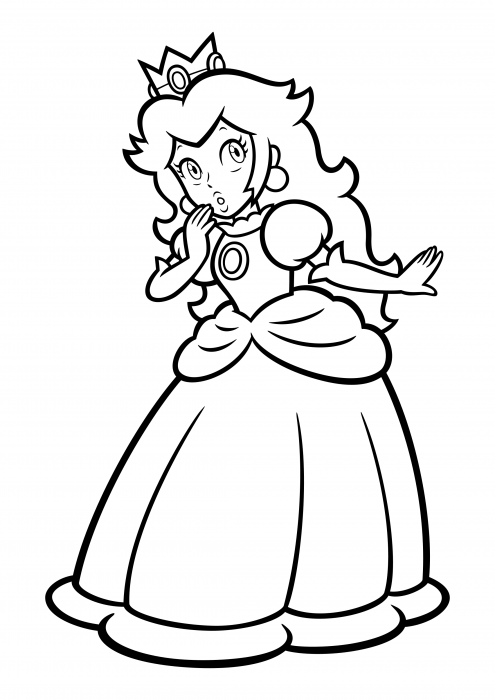 Princess peach coloring pages