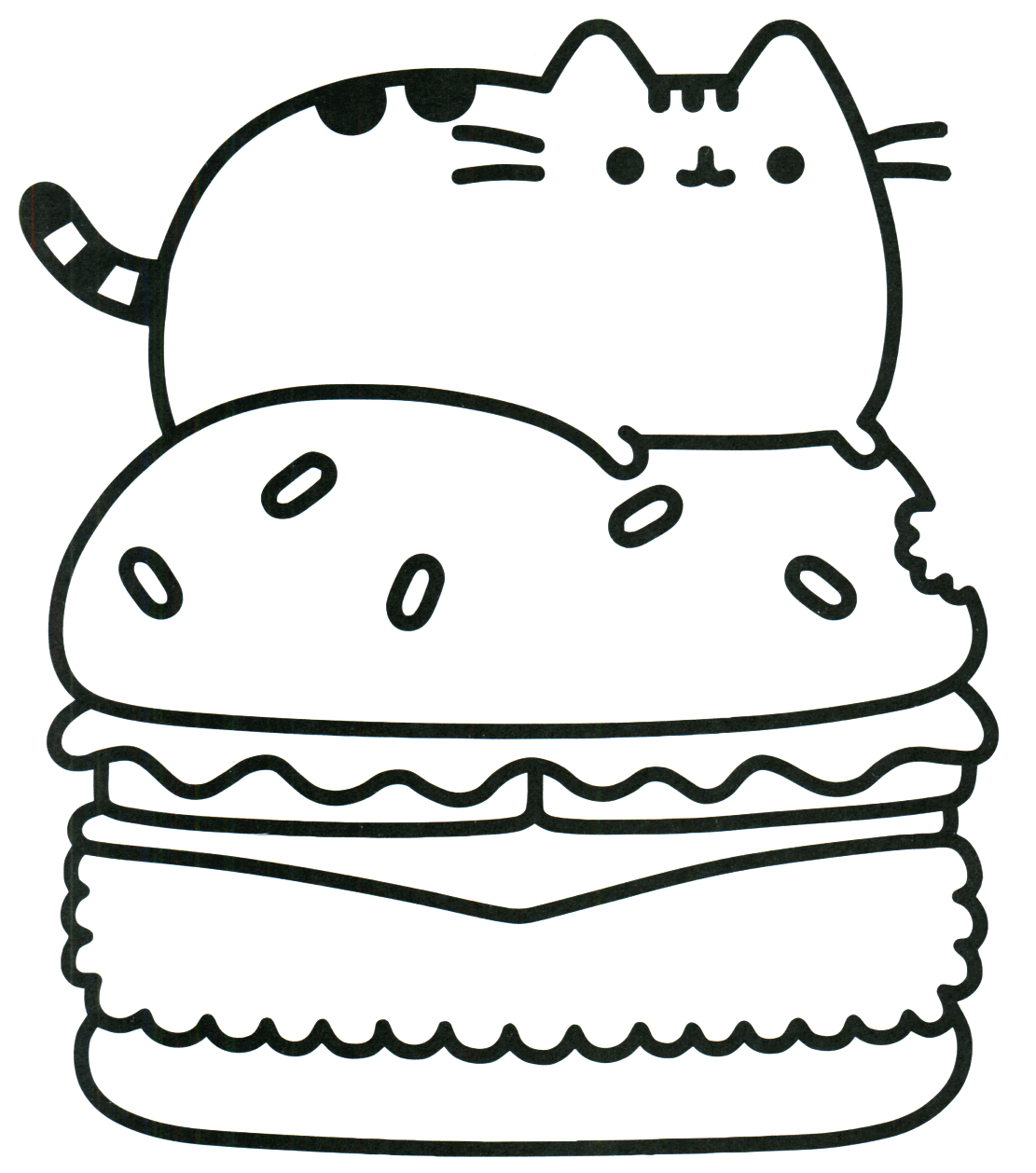 Pusheen coloring pages printable for free download