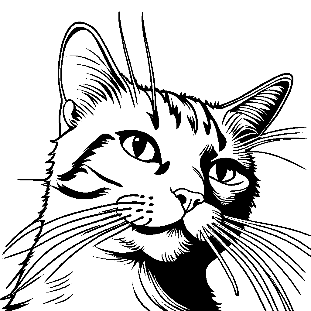 Realistic cat sitting coloring page â lulu pages