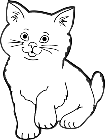 Kitten coloring page free printable coloring pages