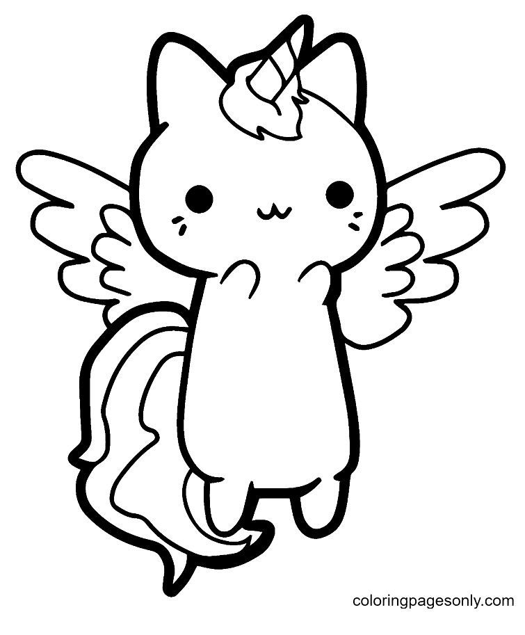 Unicorn cat coloring pages printable for free download