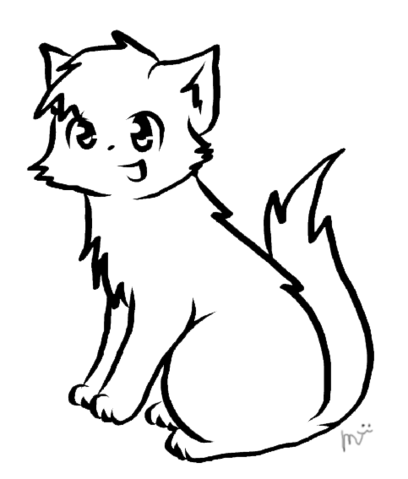 Warrior cat lineart