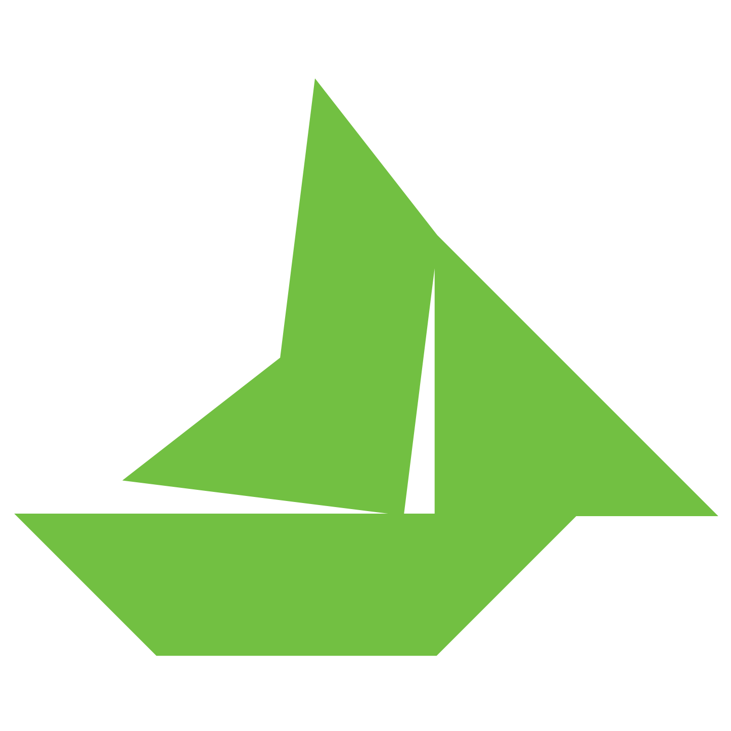 Tangram yacht shape and solution free printable puzzle games