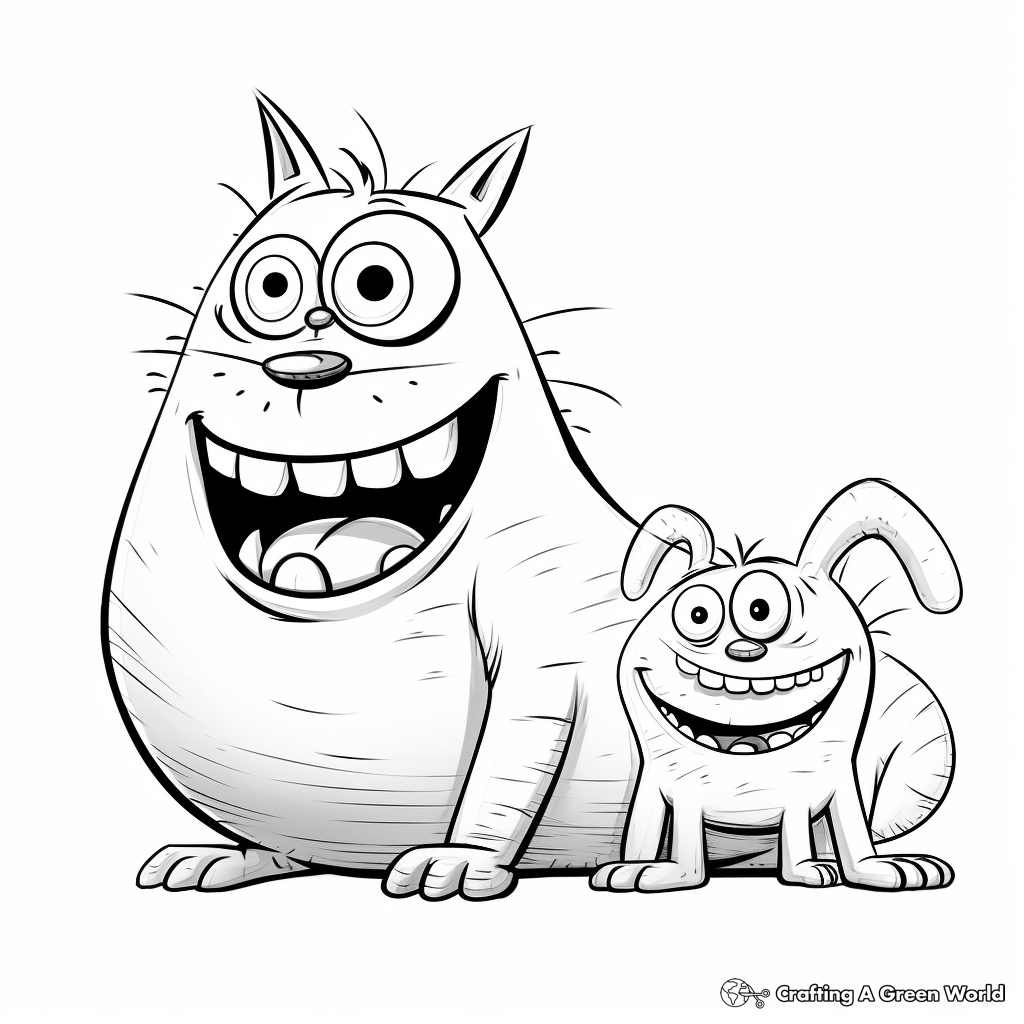 Cat cartoon coloring pages