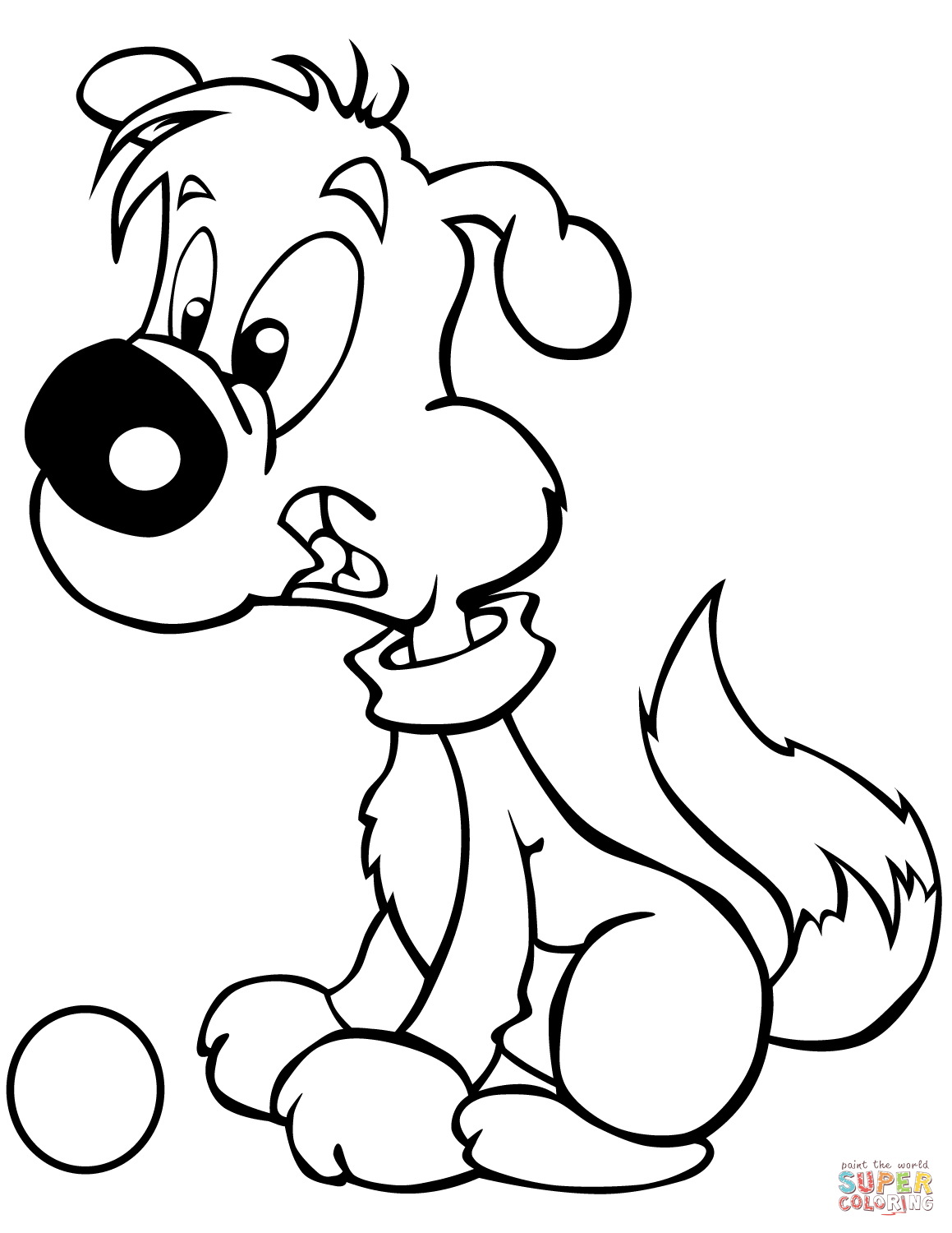 Cartoon dog coloring page free printable coloring pages