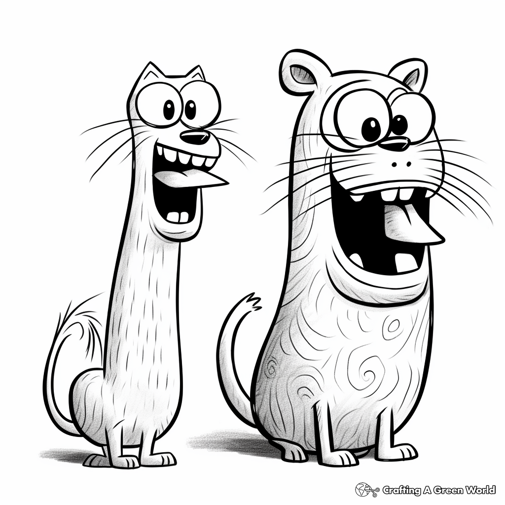 Cat cartoon coloring pages