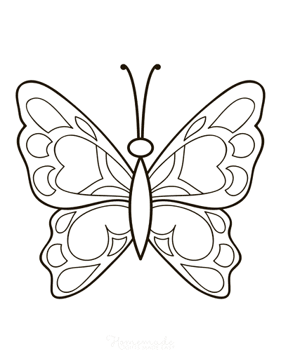 Free butterfly coloring pages for kids adults