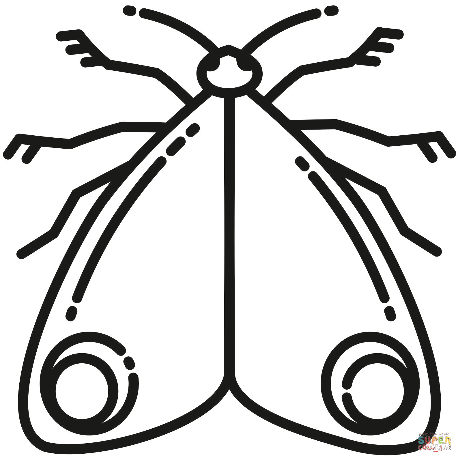 Moth coloring page free printable coloring pages