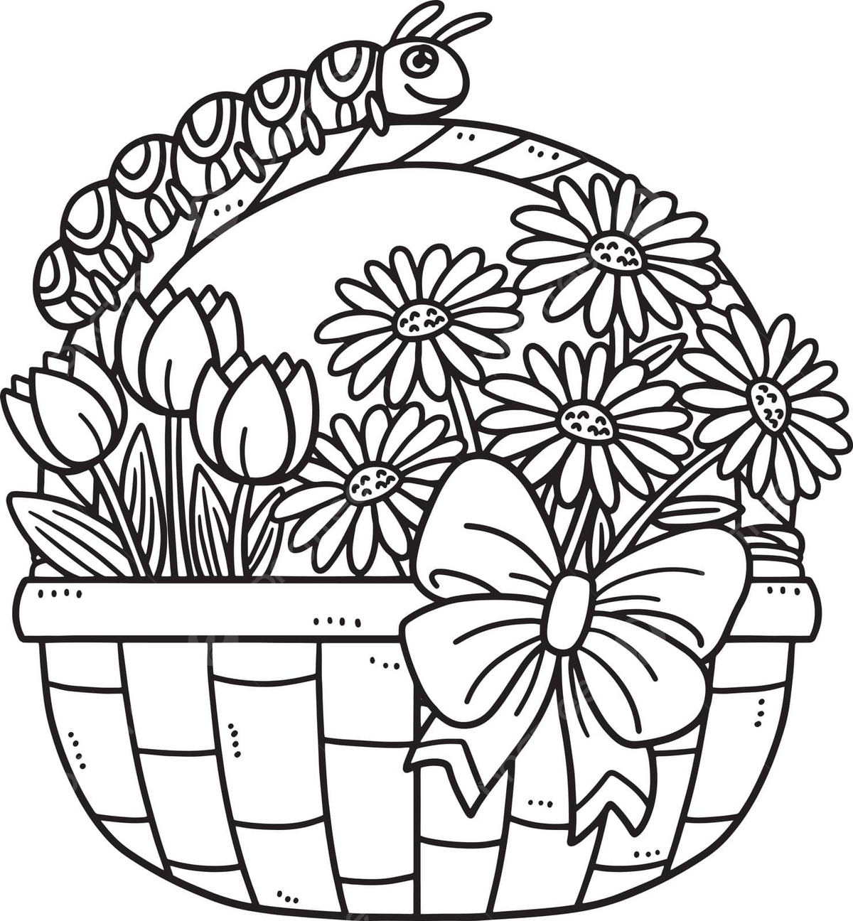 Colorful caterpillar coloring page png transparent images free download vector files