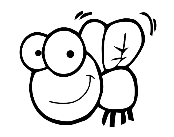 Happy fly coloring page