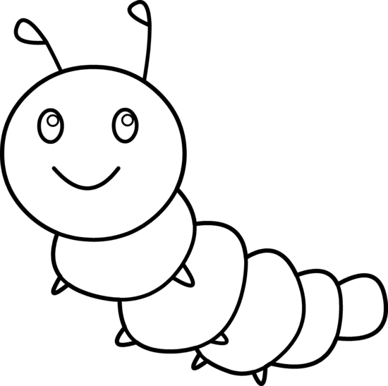 Happy caterpillar coloring page line art coloring pages color