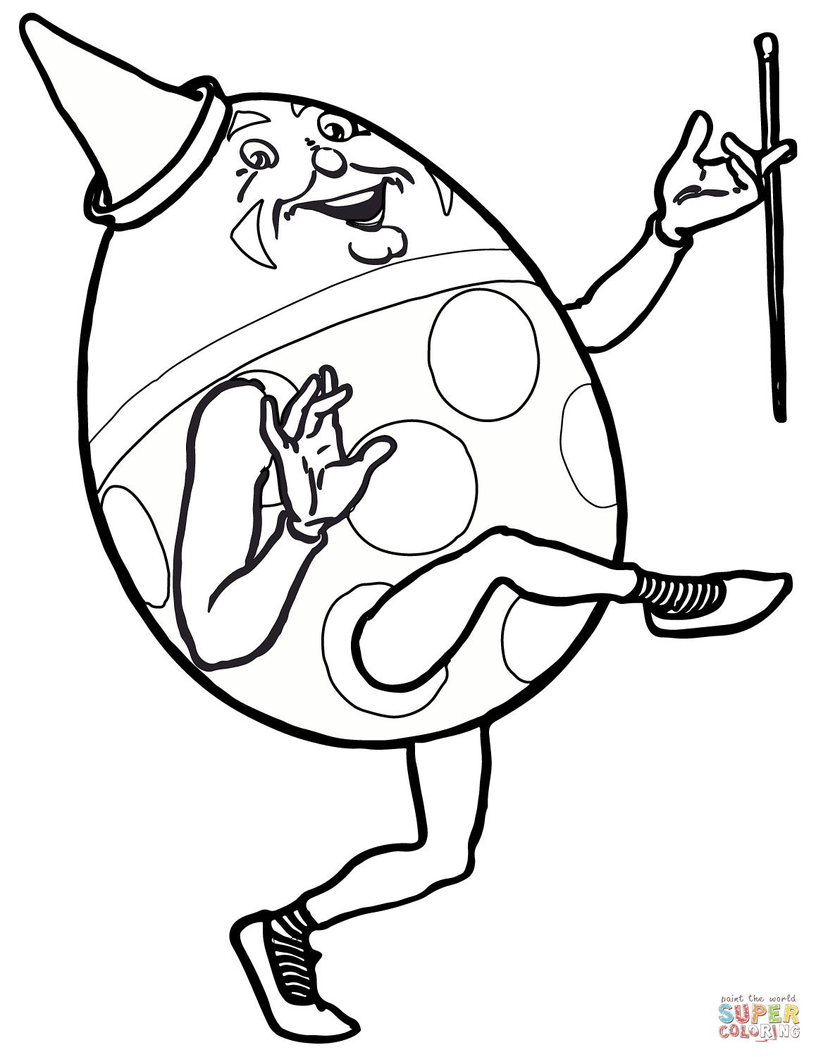 Humpty dumpty coloring page free printable coloring pages