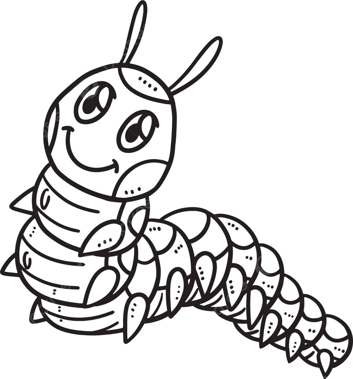 Colorful caterpillar coloring page png transparent images free download vector files