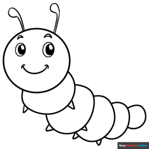 Cute catterpillar coloring page easy drawing guides