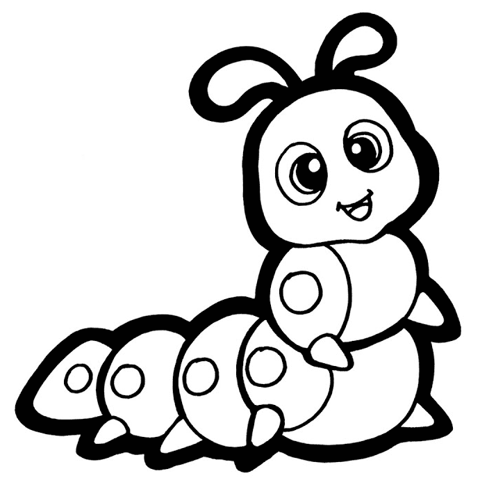 Worm coloring pages