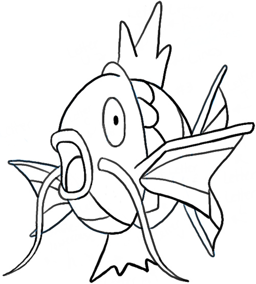 How to draw magikarp from pokemon in simple steps pokemon coloring pages pokemon coloring pokemon drawings