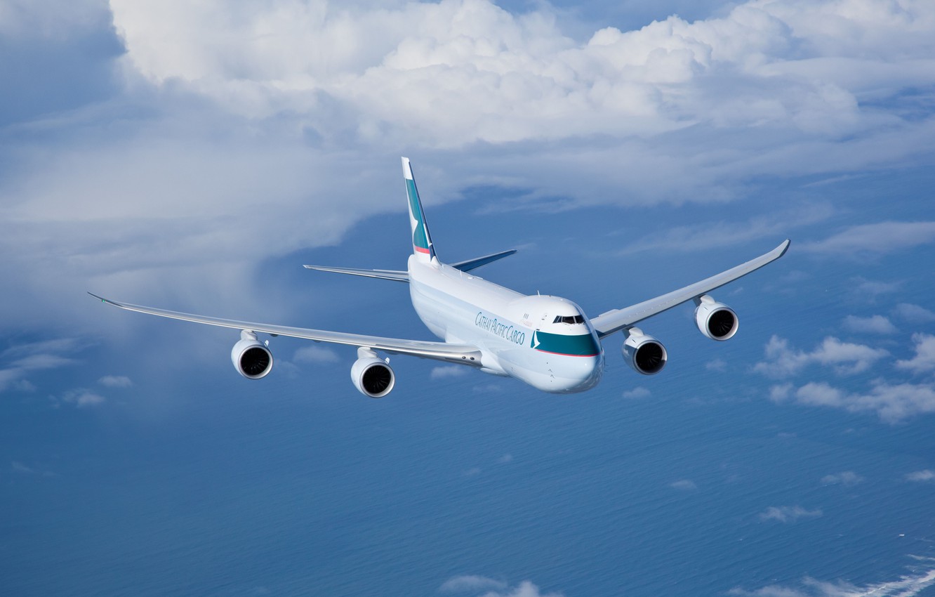 Wallpaper the sky clouds sea flight aviation cargo in the air flies cathay pacific boeing images for desktop section ððððñðñ