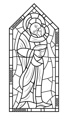 Mother mary with jesus stained glass coloring page free printable coloringâ stained glass patterns free printable coloring pages free printable coloring pages