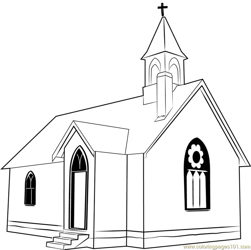 Union point church coloring page for kids