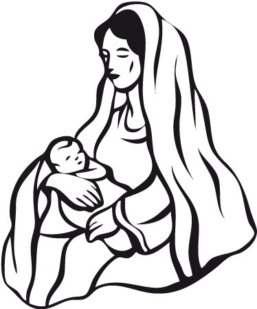 Virg mary baby jesus wall sticker