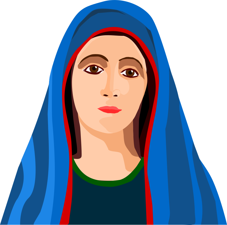 Virgin mary painting clip art image