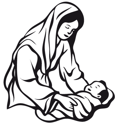 Mary and baby jesus wall sticker