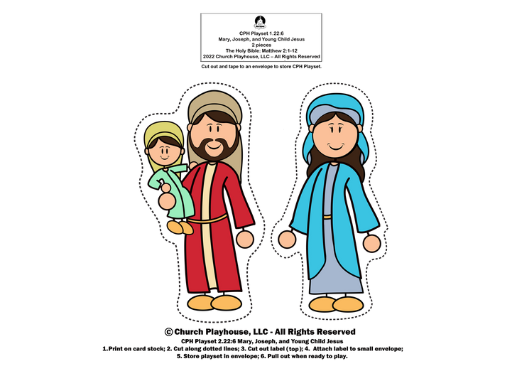 The holy family christmas playset bible paper dolls