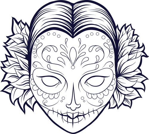 Sugar skull coloring page