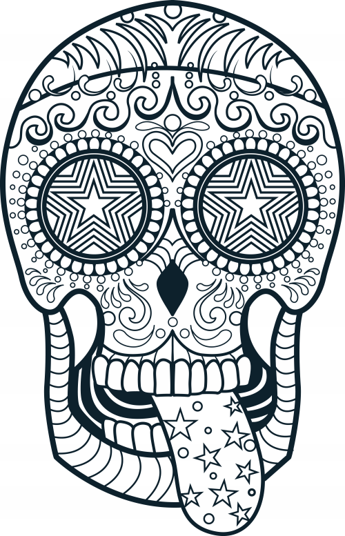 Sugar skull coloring page