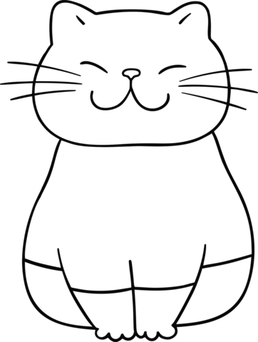 Cute cat coloring page free printable coloring pages