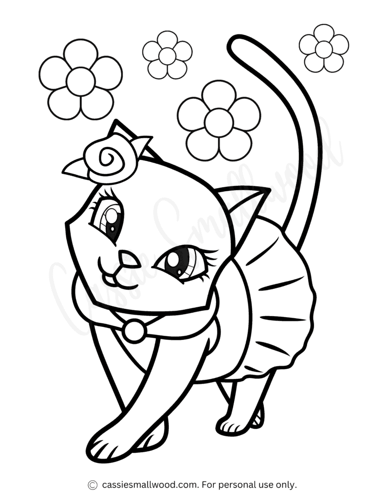 Cute cat coloring pages