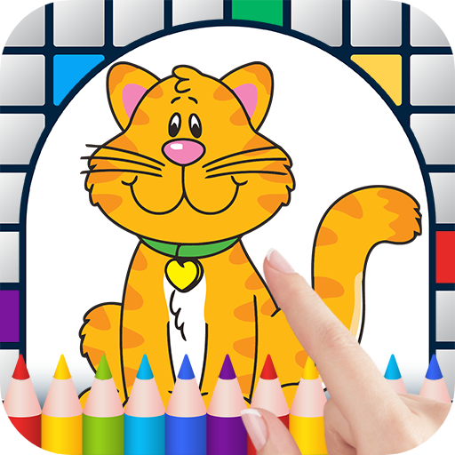 Cartoon cats color by number