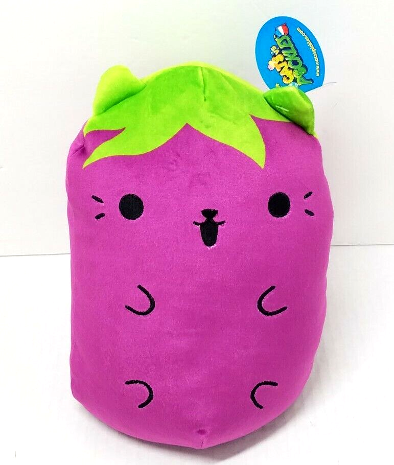 Plush jumbo eggplant cats vs pickles plush cvp purple color kitty cepia â