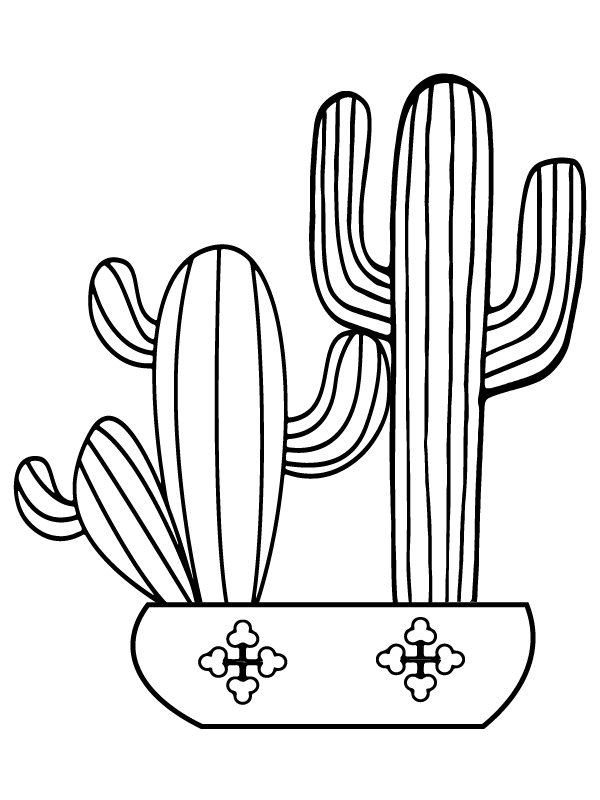 Delightful cactus coloring page