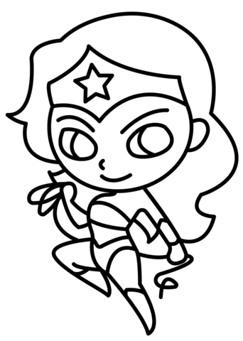 Chibi super woman coloring page free printable coloring pages