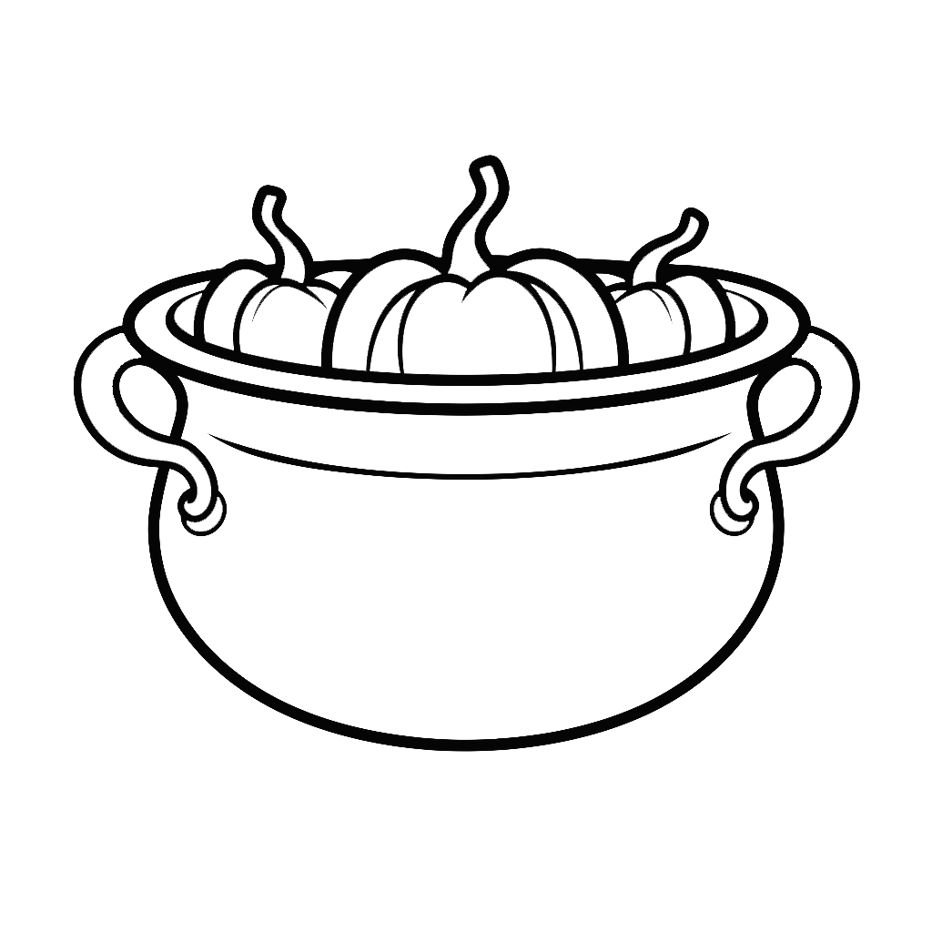 Cauldron halloween themed coloring page by coloringcorner on