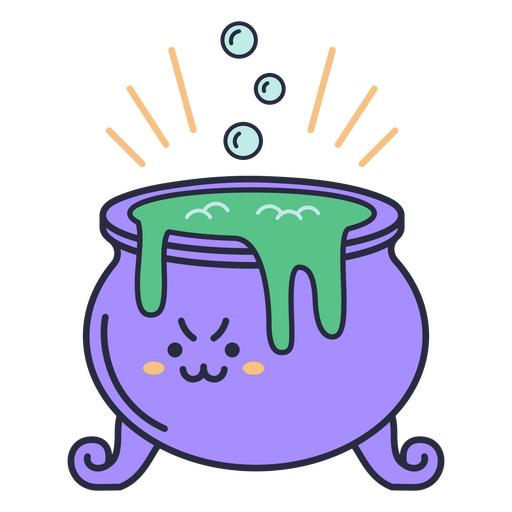 Cauldron poison kawaii halloween png svg design for t